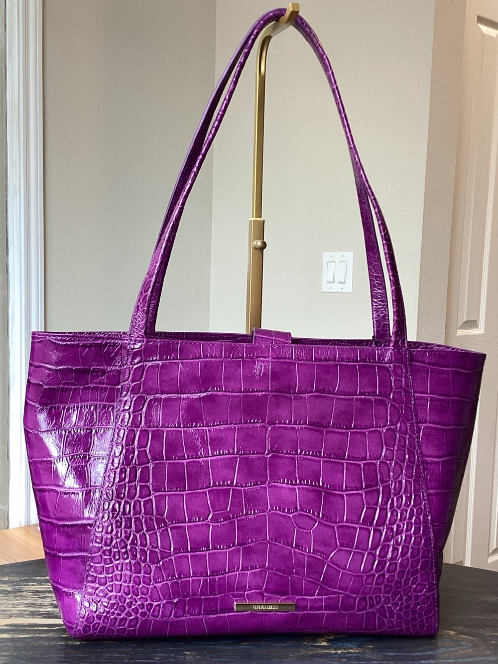 Brahmin Mona Purple Alba Leather Tote - Picture 1 of 7